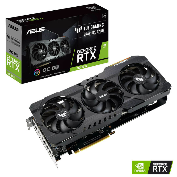 کارت گرافیک ایسوس مدل TUF Gaming RTX 3060 Ti OC حافظه 8 گیگابایت استوک