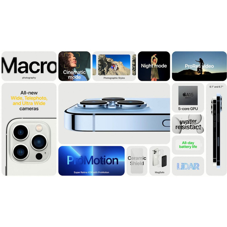 گوشی موبایل اپل مدل iPhone 13 Pro A2639 دو سیم کارت ظرفیت 256 گیگابایت و 6 گیگابایت رم - نات اکتیو